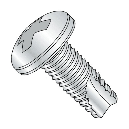 Newport Fasteners Thread Cutting Screw, #10-32 x 3/8 in, Zinc Plated Steel Pan Head Phillips Drive, 8000 PK 712809-8000